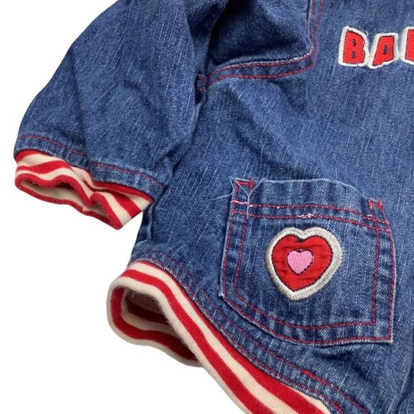 Mon Petit Baby Girl Size 24M Denim Jacket With Faux Fur Hood & Heart Patch - Picture 14 of 16